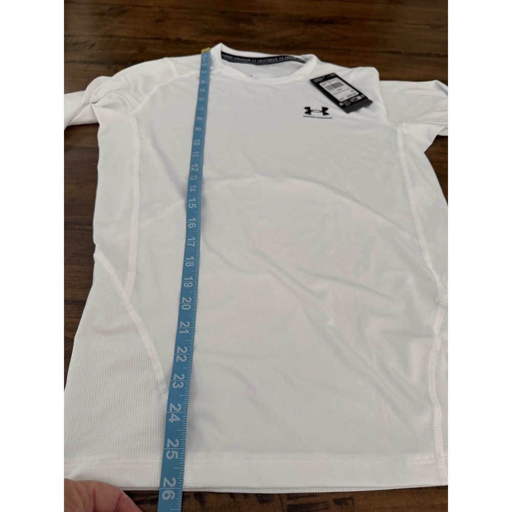 Under Armour Mens HeatGear Armour Compression Long Sleeve Shirt White  L - Picture 5 of 6
